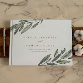 Romantische Evergreen Botanische Bruiloft Gastenboek