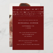 Romantische Fairy Lights Maroon repetitie diner Kaart (Voorkant / Achterkant)