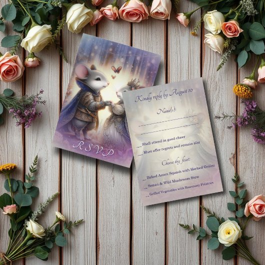 Romantische Fantasy Sprookjeshuwelijk RSVP Kaartje