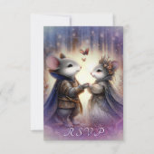Romantische Fantasy Sprookjeshuwelijk RSVP Kaartje (Voorkant)