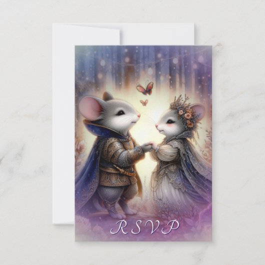 Romantische Fantasy Sprookjeshuwelijk RSVP Kaartje (Voorkant)