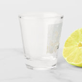 Romantische Faux Lace Floral Vrijgezellenfeest Shot Glas (Links)