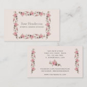 Romantische  Feminine Roze Floral Visitekaartje (Voorkant / Achterkant)