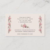 Romantische  Feminine Roze Floral Visitekaartje (Achterkant)