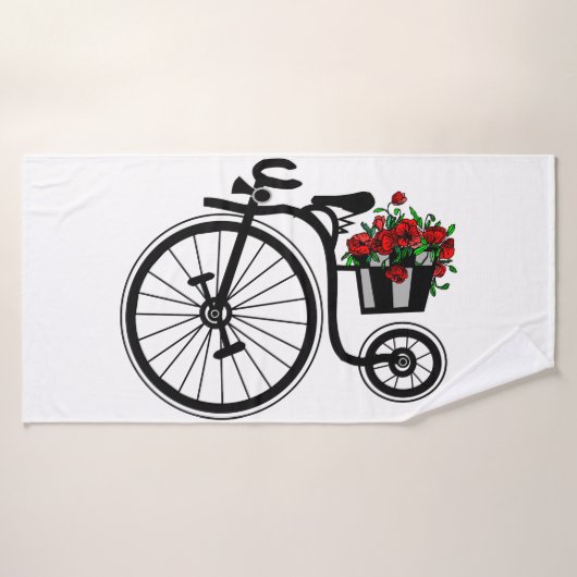 Romantische fiets badhanddoek (Badhanddoek)