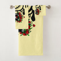 Romantische fiets badhanddoek set