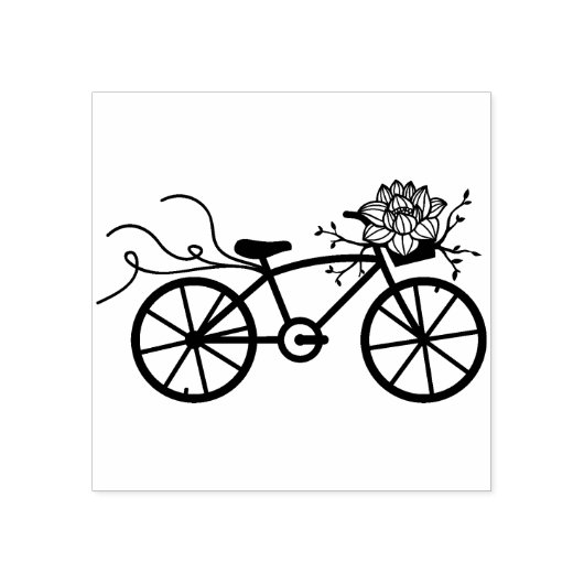 Romantische Fiets Bloem Scrapbooking Rubberstempel (Afrduk)