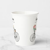 Romantische  fiets bloemen papieren bekers (Links)