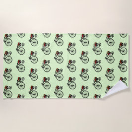 Romantische fiets strand handdoek