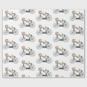 Romantische  fietsbloemen en -vogels cadeaupapier (Vlak)