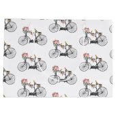 Romantische  fietsbloemen en -vogels groot cadeauzakje (Achterkant)