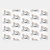 Romantische  fietsbloemen en -vogels inpakpapier vel (Voorkant)