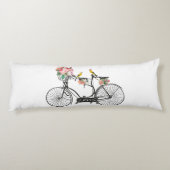 Romantische  fietsbloemen en -vogels lichaamskussen (Achterkant)