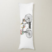 Romantische  fietsbloemen en -vogels lichaamskussen (Voorkant Verticaal)