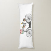Romantische  fietsbloemen en -vogels lichaamskussen (Achterkant (Verticaal))