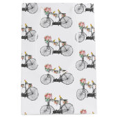 Romantische fietsbloemen en -vogels medium cadeauzakje (Voorkant)