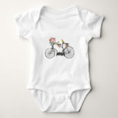 Romantische  fietsbloemen en -vogels romper (Voorkant)