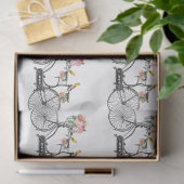 Romantische  fietsbloemen en -vogels tissuepapier (Geschenk)