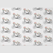 Romantische  fietsbloemen en -vogels tissuepapier (Voorkant)