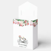 Romantische  fietsenbloemen en vogelweddenschappen bedankdoosjes (Geopend)