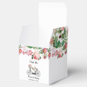 Romantische  fietsenbloemen en vogelweddenschappen bedankdoosjes (Geopend)