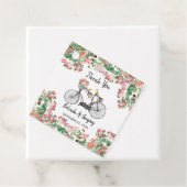 Romantische fietsenbloemen en vogelweddenschappen bedankjes labels (In situ)