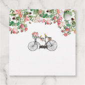 Romantische fietsenbloemen en vogelweddenschappen bedankjes labels (Achterkant)