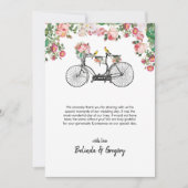 Romantische  fietsenbloemen en vogelweddenschappen bedankkaart (Voorkant)