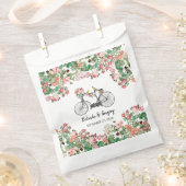 Romantische  fietsenbloemen en vogelweddenschappen bedankzakje (Geknipt)