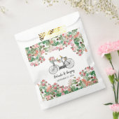 Romantische  fietsenbloemen en vogelweddenschappen bedankzakje (Gezegeld)