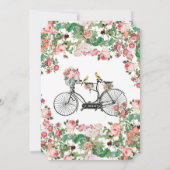 Romantische  fietsenbloemen en vogelweddenschappen kaart (Achterkant)