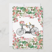 Romantische  fietsenbloemen en vogelweddenschappen kaart (Achterkant)