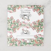 Romantische  fietsenbloemen en vogelweddenschappen plaatskaartje (Buitenkant ongevouwen)