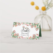 Romantische  fietsenbloemen en vogelweddenschappen plaatskaartje (Achterkant)