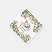 Romantische  fietsenbloemen en vogelweddenschappen servet (Hoek)