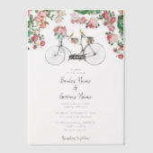 Romantische  fietsenbloemen en vogelweddenschappen vellum uitnodigingen (Voorkant)