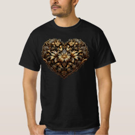 Romantische filigraan gouden hart. Valentijnsdag L T-shirt