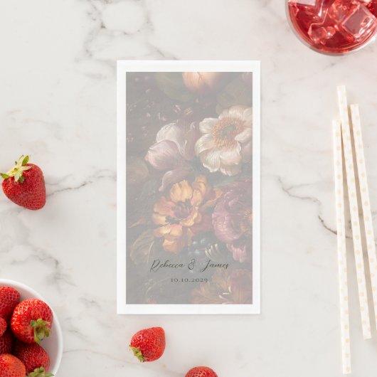 Romantische Fine Art Bloem Schilderij Bruiloft Servet (Insitu)