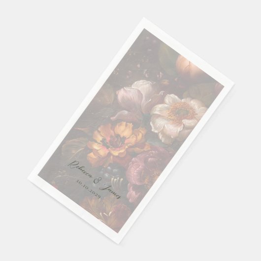 Romantische Fine Art Bloem Schilderij Bruiloft Servet (Hoek)