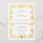 Romantische Fine Art Bruiloft  Frans Lijst Folie Uitnodiging (Voorkant)