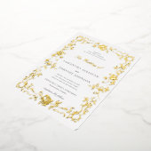 Romantische Fine Art Bruiloft  Frans Lijst Folie Uitnodiging (Gedraaid)