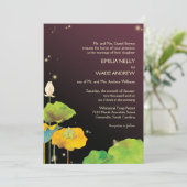 Romantische Firefly Night Frog Wedding Kaart (Staand voorkant)