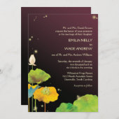 Romantische Firefly Night Frog Wedding Kaart (Voorkant / Achterkant)