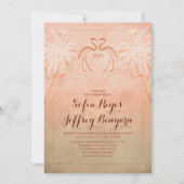 Romantische Flamingo Beach bruiloft uitnodiging (Voorkant)