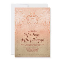 Romantische Flamingo Beach bruiloft uitnodiging