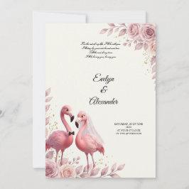 Romantische Flamingo Bruiloft Kaart
