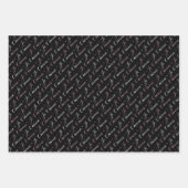 Romantische fleuri elegante zwarte en pastelroze,  inpakpapier vel (Voorkant 3)