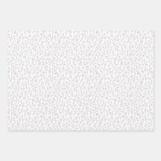 Romantische flora en pastel roze inpakpapier vel (Voorkant)