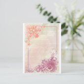 Romantische floraal briefkaart (Staand voorkant)