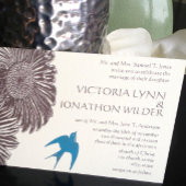 Romantische Floral Aqua Love Bird Wedding Kaart